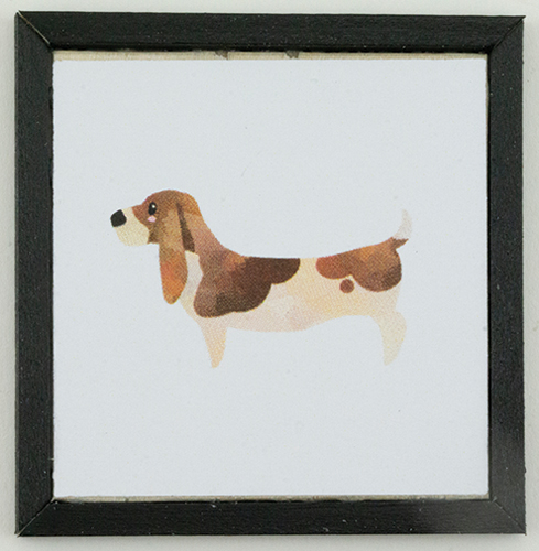 Basset Hound Dog Picture, 1 Piece, Black Frame